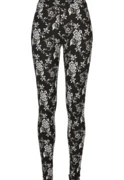 Urban Classics Ladies Soft AOP - Leggings, black rose