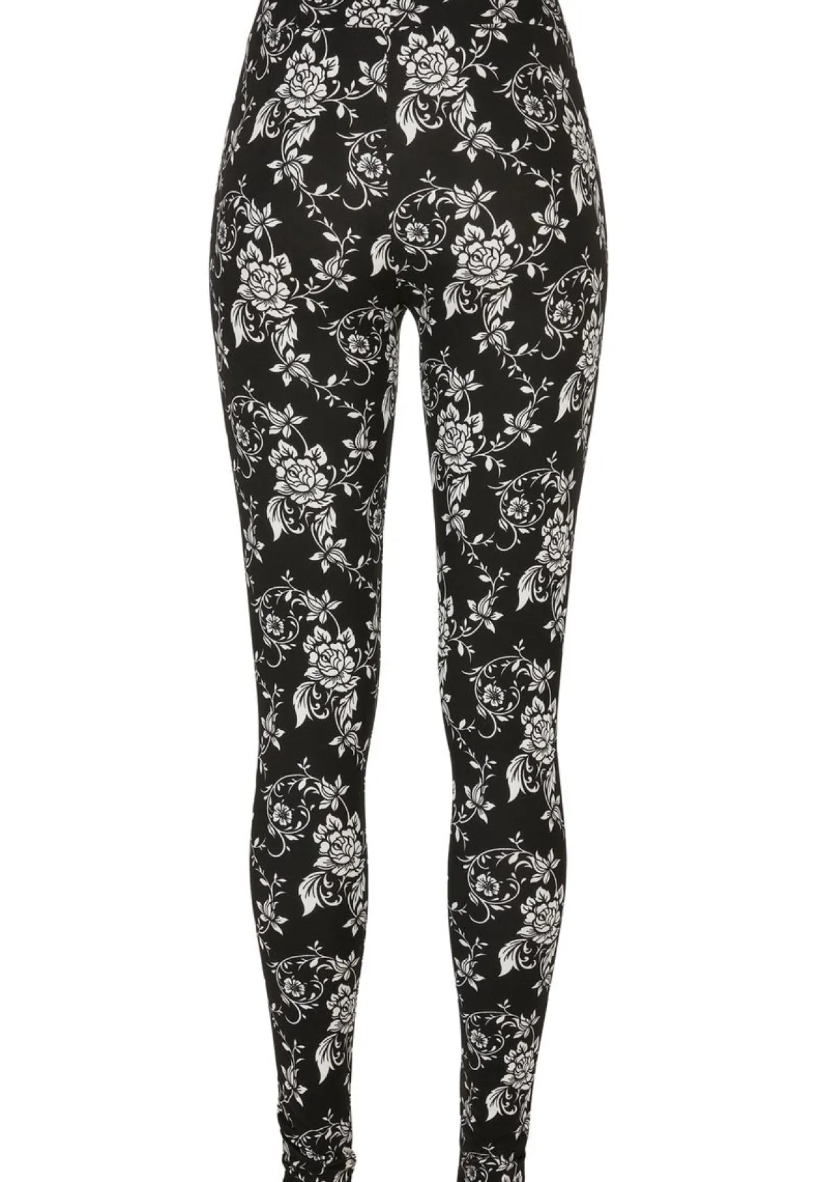 Urban Classics Ladies Soft AOP - Leggings, black rose