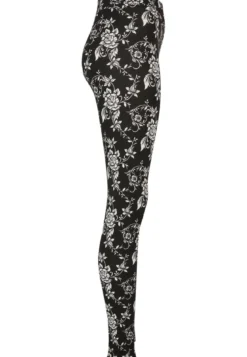 Urban Classics Ladies Soft AOP - Leggings, black rose