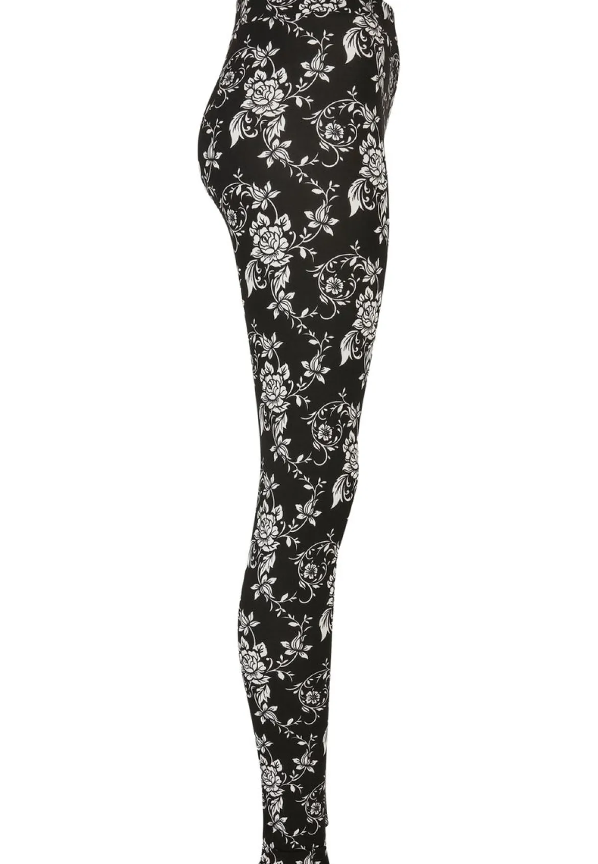 Urban Classics Ladies Soft AOP - Leggings, black rose