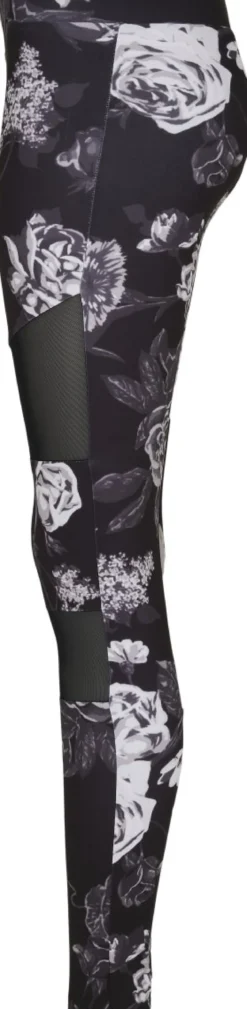 Urban Classics Ladies Tech Mesh AOP - Leggings, darkflower
