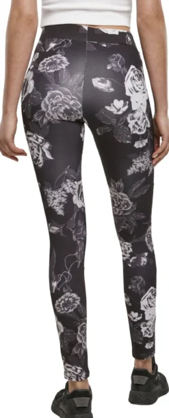 Urban Classics Ladies Tech Mesh AOP - Leggings, darkflower