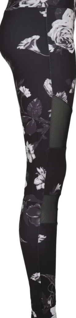 Urban Classics Ladies Tech Mesh AOP - Leggings, darkflower
