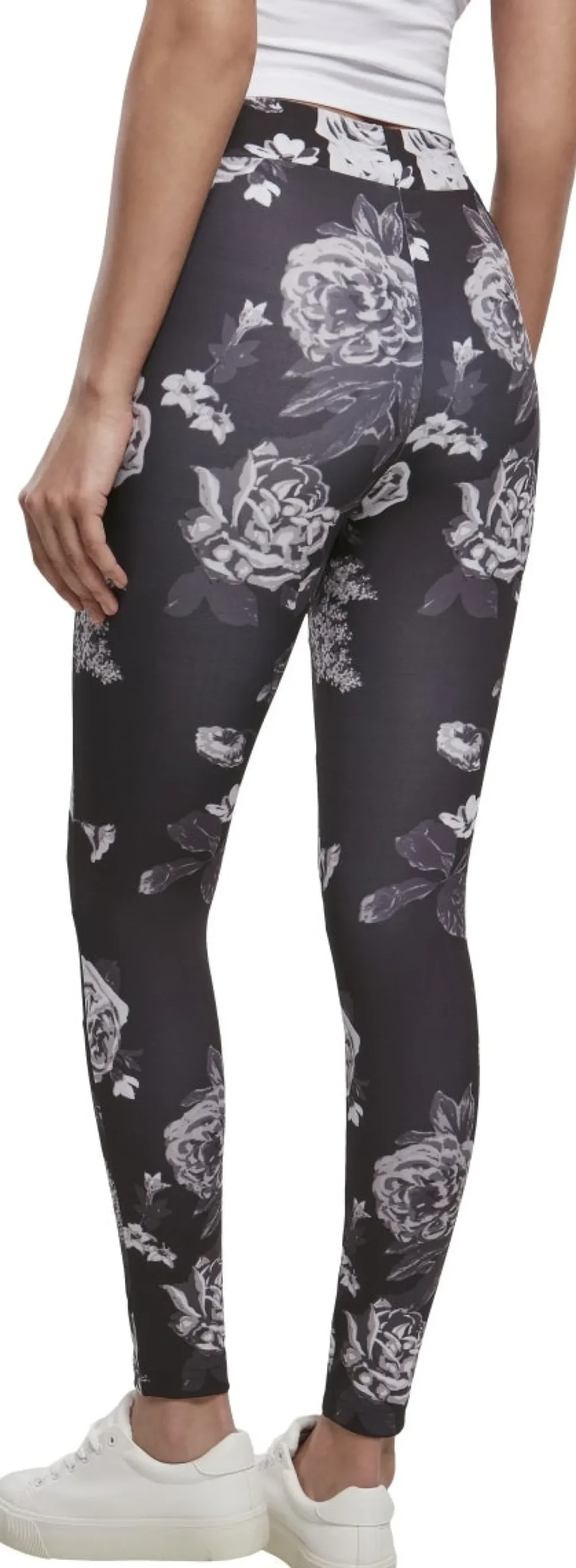 Urban Classics Ladies Tech Mesh AOP - Leggings, darkflower