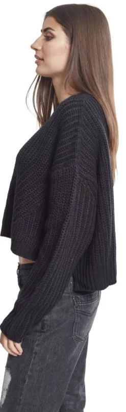 Urban Classics Ladies Wide Oversize - neule, Musta