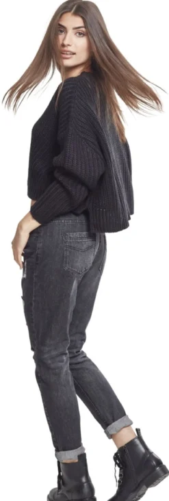 Urban Classics Ladies Wide Oversize - neule, Musta