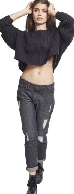 Urban Classics Ladies Wide Oversize - neule, Musta