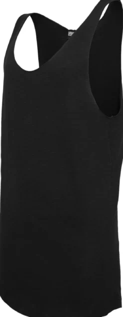 Urban Classics Long shaped open edge - Miesten Hihaton Paita, musta