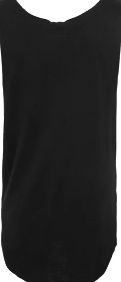 Urban Classics Long shaped open edge - Miesten Hihaton Paita, musta