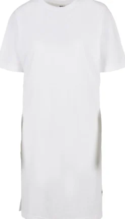 Urban Classics Organic Oversized Slit - Naisten T-paitamekko, valkoinen