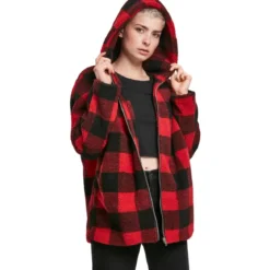Urban Classics Oversize Check Sherpa - Välikausitakki