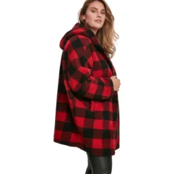 Urban Classics Oversize Check Sherpa - Välikausitakki