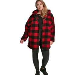 Urban Classics Oversize Check Sherpa - Välikausitakki