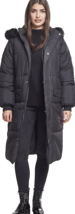 Urban Classics Oversize Faux Fur Puffer - Naisten talvitakki