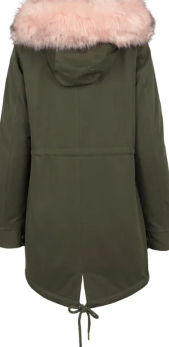 Urban Classics Peached Teddy Lined Parka - Naisten talvitakki, olive