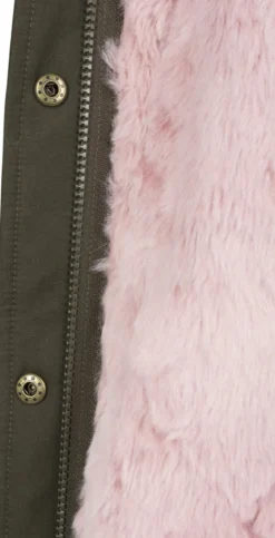 Urban Classics Peached Teddy Lined Parka - Naisten talvitakki, olive