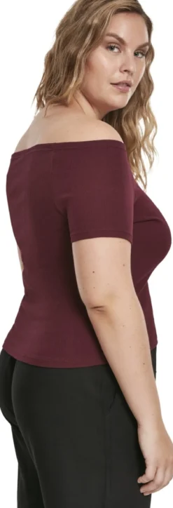 Urban Classics Shoulder Rib - T-paita, viininpunainen