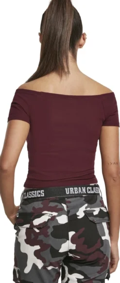 Urban Classics Shoulder Rib - T-paita, viininpunainen
