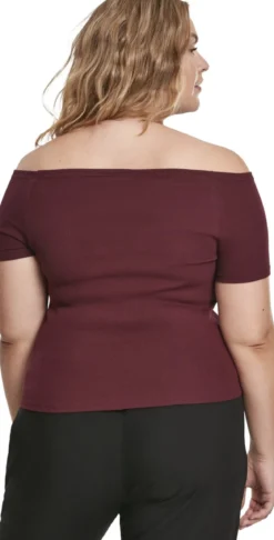 Urban Classics Shoulder Rib - T-paita, viininpunainen