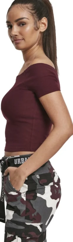 Urban Classics Shoulder Rib - T-paita, viininpunainen