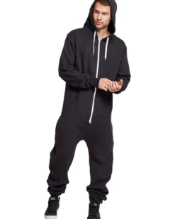 Urban Classics Sweat Jumpsuit - Miesten Collegehaalari, musta