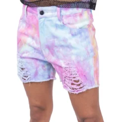 Vixxins Iris - Solmuvärjätyt Shortsit, Pastelli