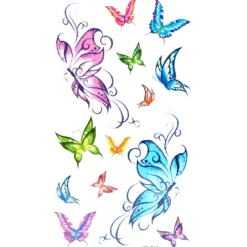 Värikkäät perhoset - siirtotatuointi
