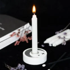 White Mystical Moon Spell - Kynttilänjalka